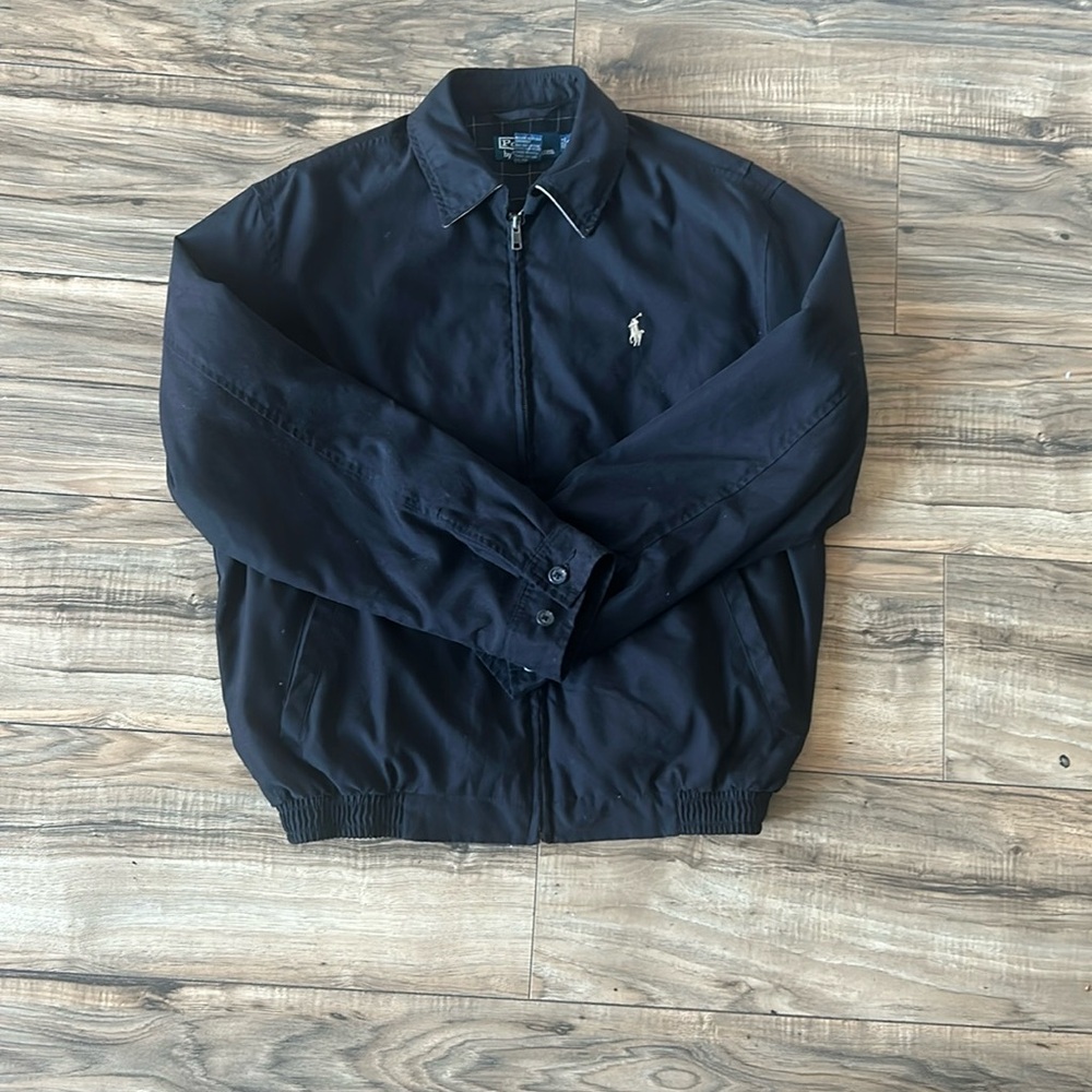 Black Vintage Ralph Lauren Harrington jacket sweater